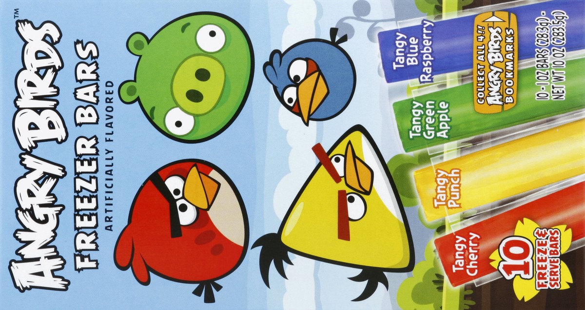 slide 5 of 5, Angry Birds Freezer Bars 10 ea, 10 oz