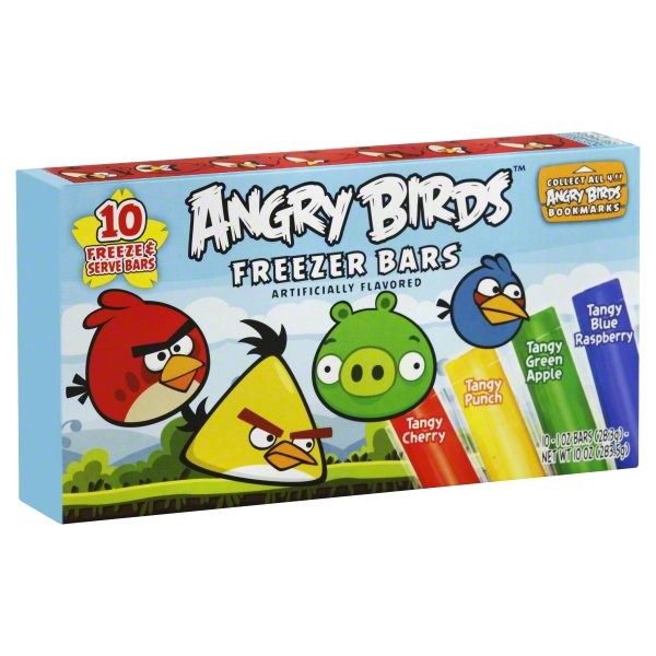 slide 1 of 5, Angry Birds Freezer Bars 10 ea, 10 oz