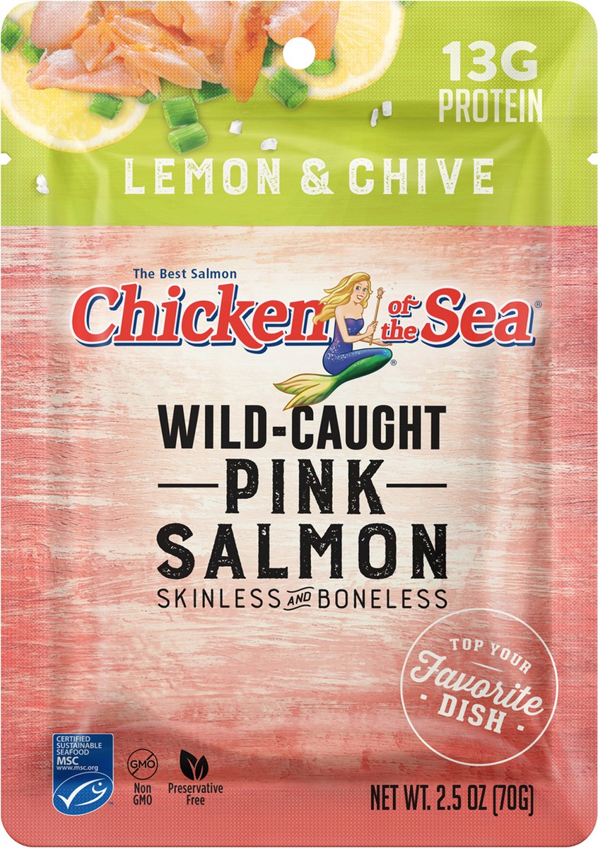 slide 3 of 3, Chicken of the Sea Skinless and Boneless Lemon & Chive Pink Salmon 2.5 oz, 2.5 oz