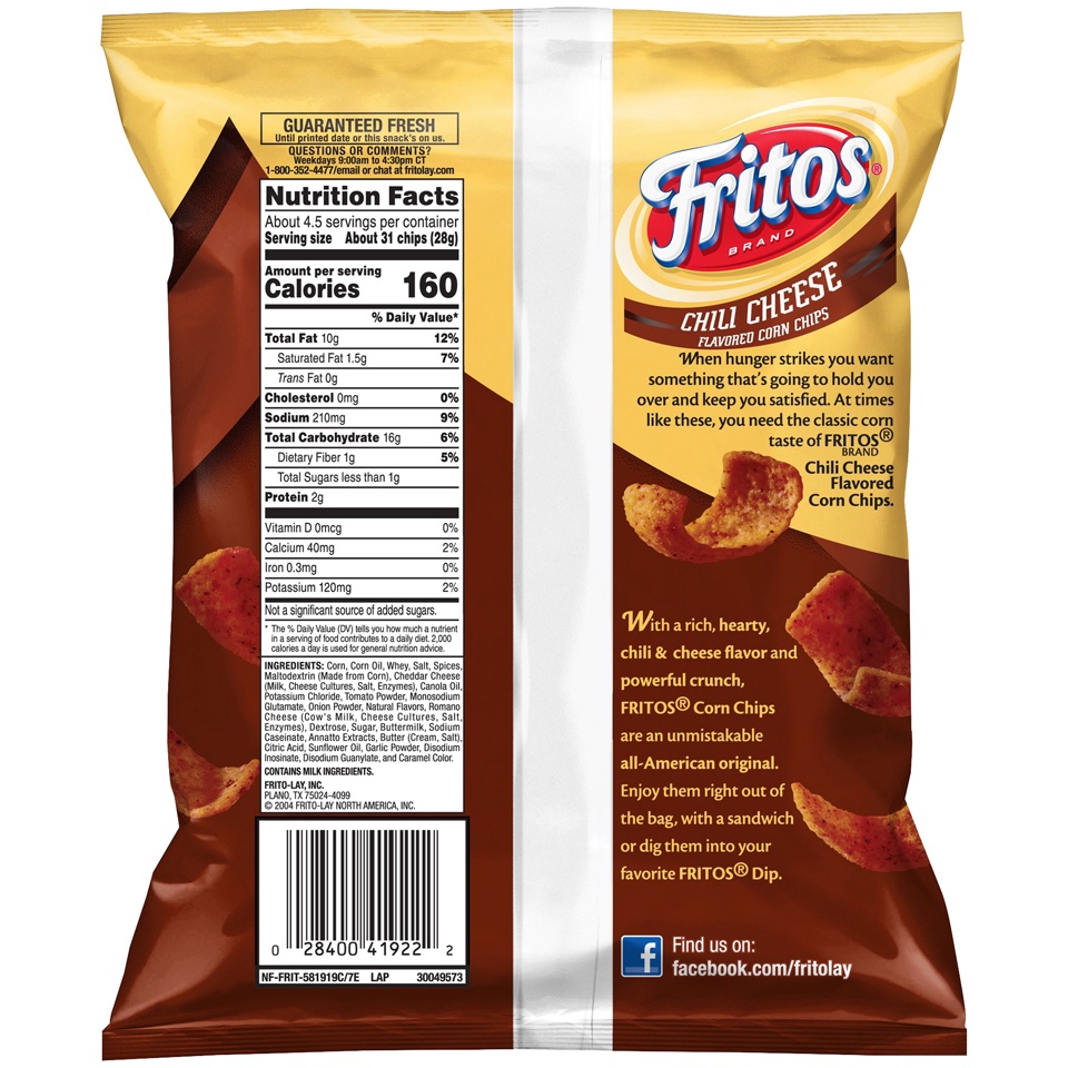 slide 2 of 4, Fritos Chili Cheese Corn Chips, 4.25 oz