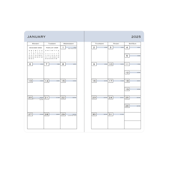 slide 2 of 6, 2025-2026 Blue Sky Monthly Stapled Planner, 3-5/8"" X 6-1/8"", Gray, January To December, 1 ct