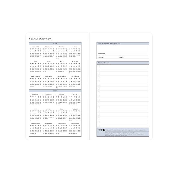 slide 4 of 6, 2025-2026 Blue Sky Monthly Stapled Planner, 3-5/8"" X 6-1/8"", Gray, January To December, 1 ct