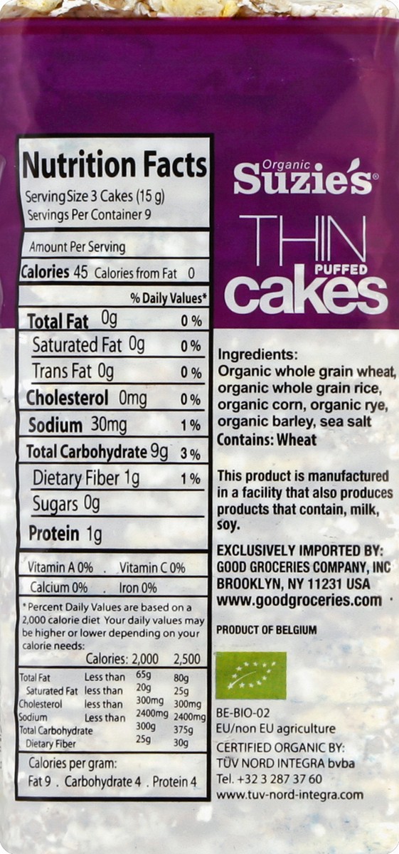 slide 3 of 5, Suzie's Suzies Crackers Puffed Cakes Thin Multigrain - 4.9 Oz, 4.9 oz