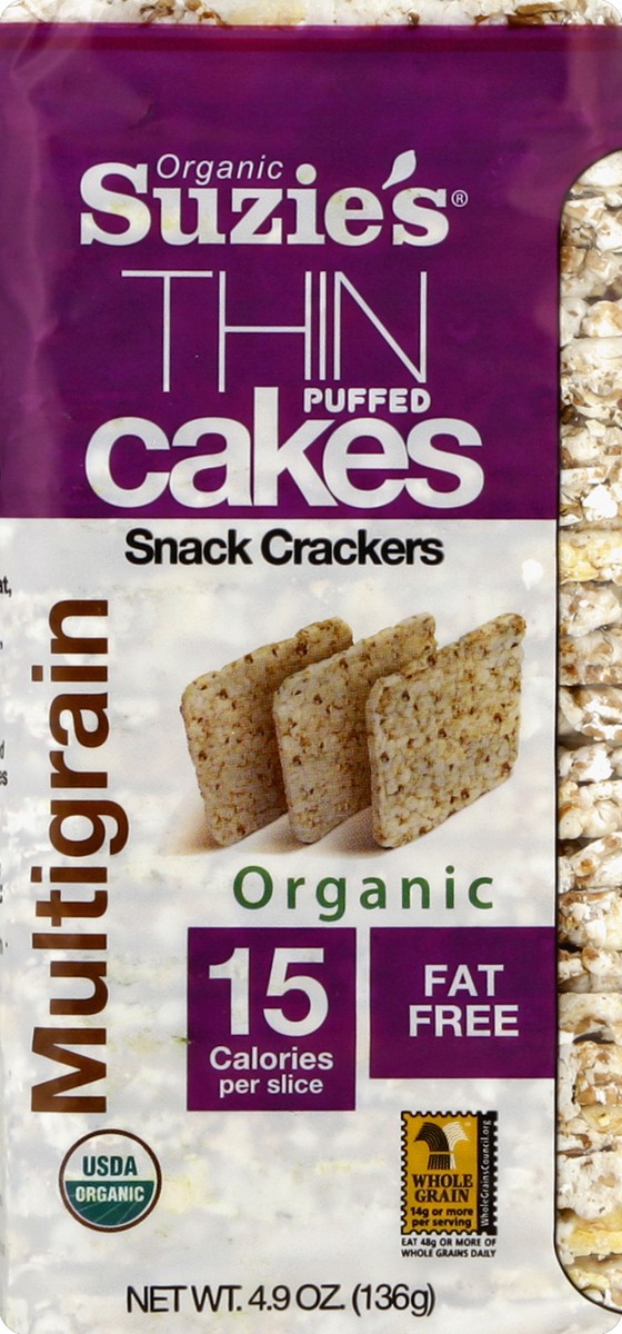 slide 4 of 5, Suzie's Suzies Crackers Puffed Cakes Thin Multigrain - 4.9 Oz, 4.9 oz