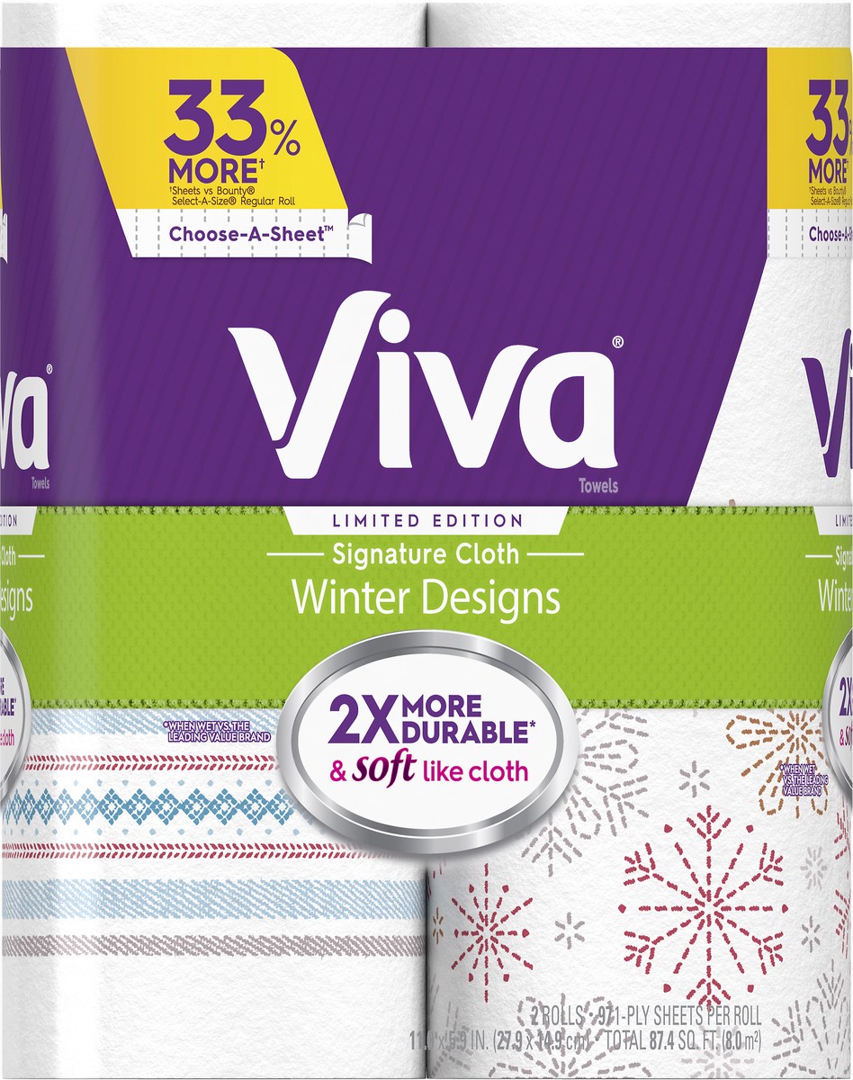 slide 6 of 9, Viva 1-Ply Signature Cloth Winter Designs Choose-A-Sheet Towels 2 Rolls, 2 ct