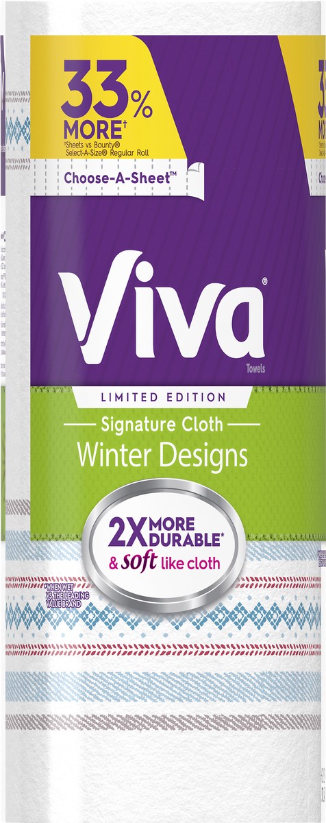 slide 7 of 9, Viva 1-Ply Signature Cloth Winter Designs Choose-A-Sheet Towels 2 Rolls, 2 ct