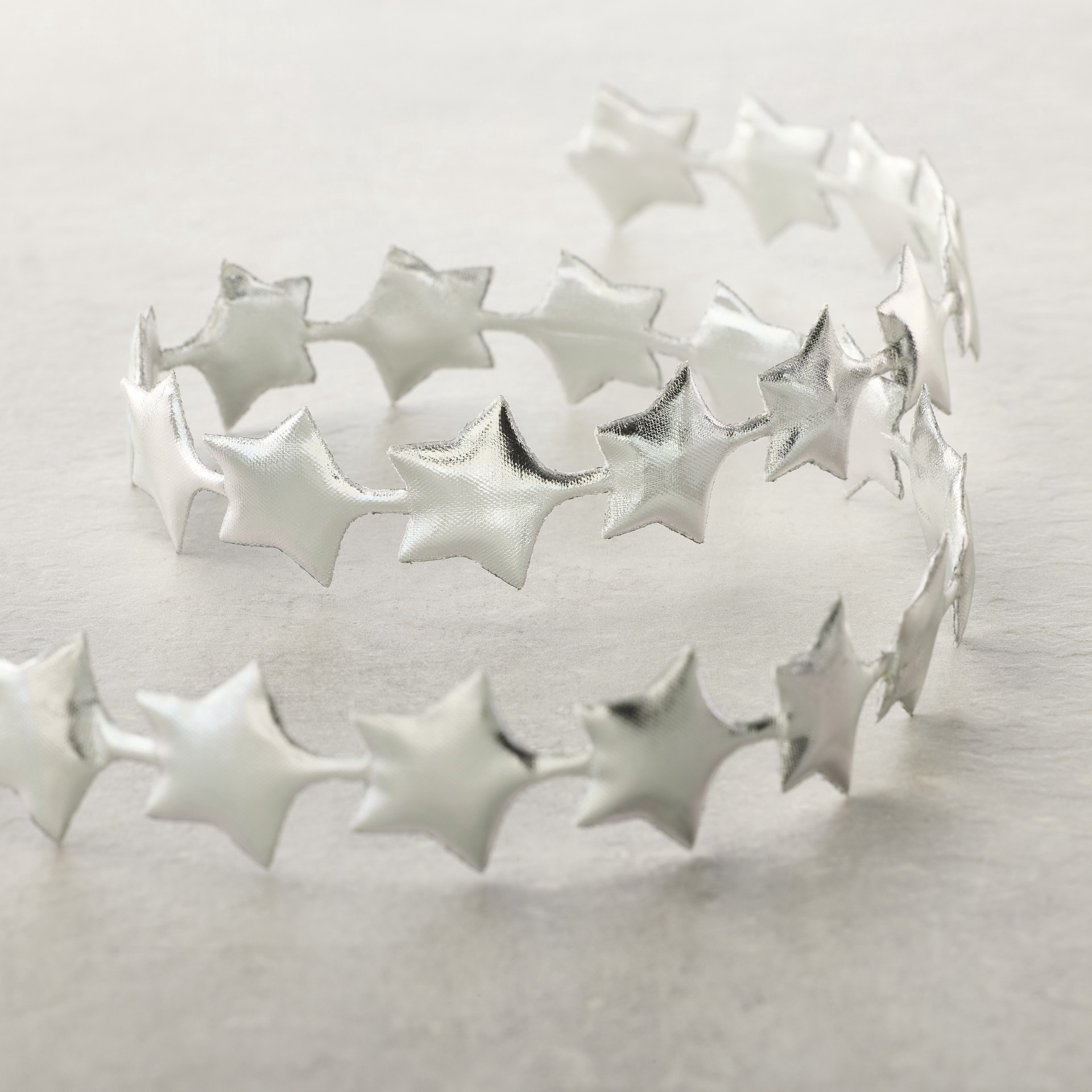 slide 2 of 2, 5/7" X 3yd. Silver Metallic Star Ribbon By Celebrate It Classic, 5/7 in x 3 yd