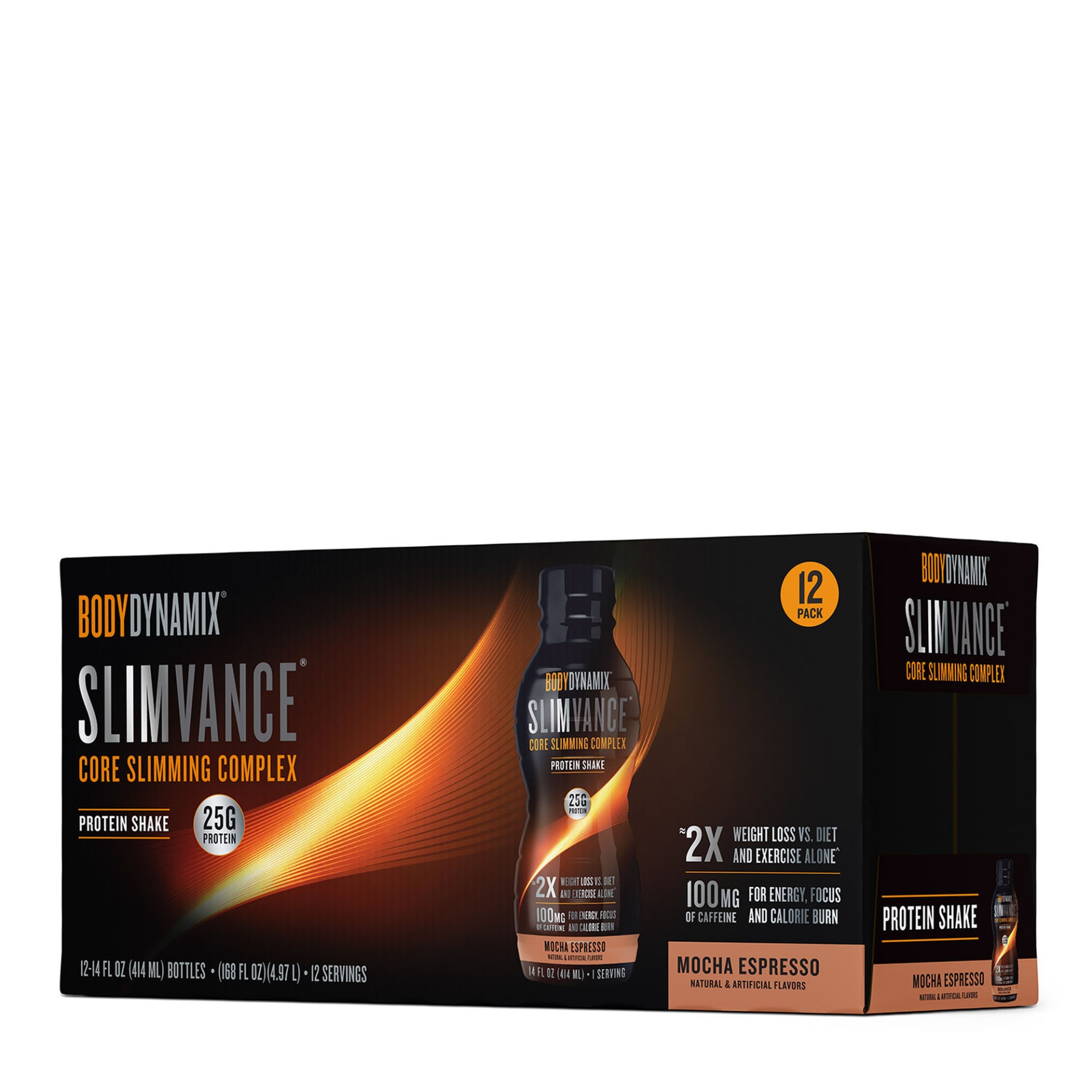 slide 1 of 1, BodyDynamix Slimvance Core Slimming Complex Protein Shake - Mocha Espresso - 12 ct, 12 ct