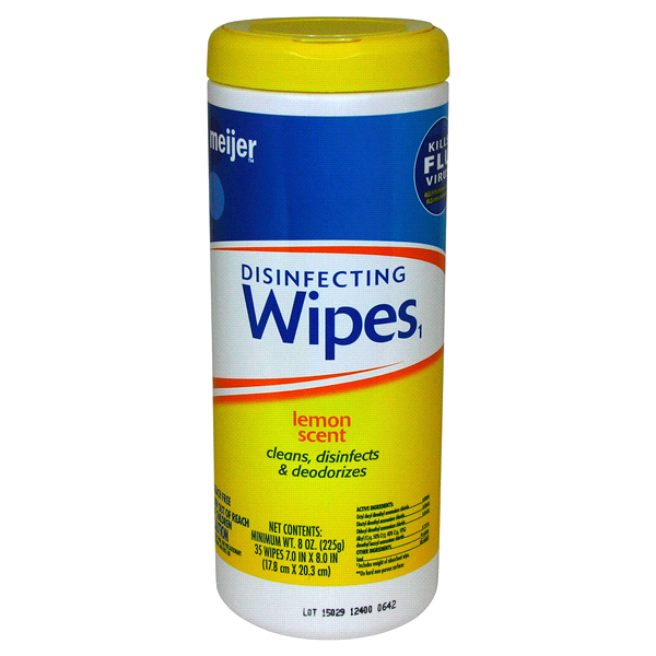 slide 1 of 1, Meijer Disinfecting Wipes, Lemon Scent, 35 ct