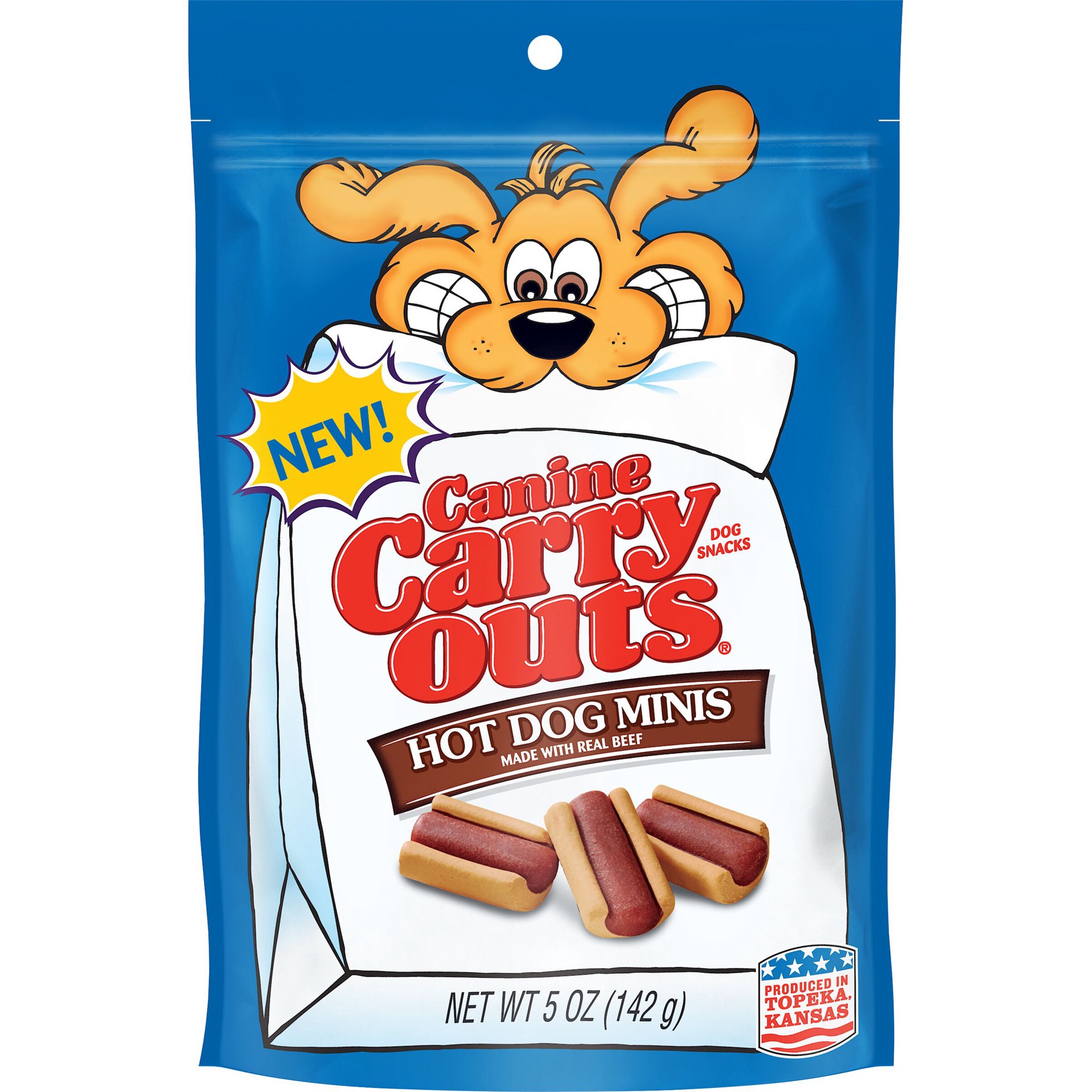 slide 1 of 4, Canine Carry Outs Hot Dog Minis, Beef Flavor Dog Treats, 5-Ounce, 5 oz