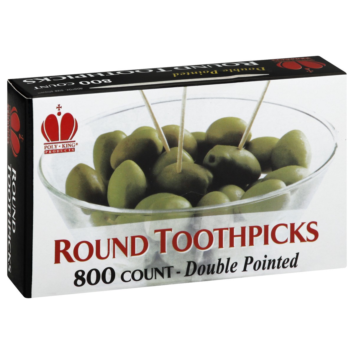 slide 4 of 9, Poly King Round Double Pointed Toothpicks 800 ea, 800 ct