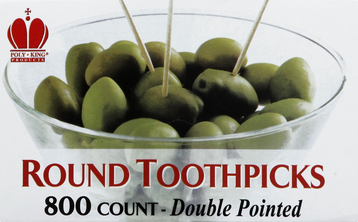 slide 5 of 9, Poly King Round Double Pointed Toothpicks 800 ea, 800 ct