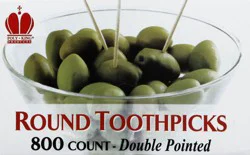Poly King Round Double Pointed Toothpicks 800 ea