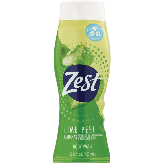 slide 1 of 2, Zest Body Wash, Lime Peel, 16.5 fl oz