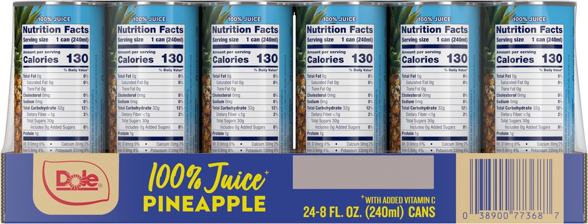 slide 14 of 15, Dole Pineapple Juice 24pack, 192 fl oz