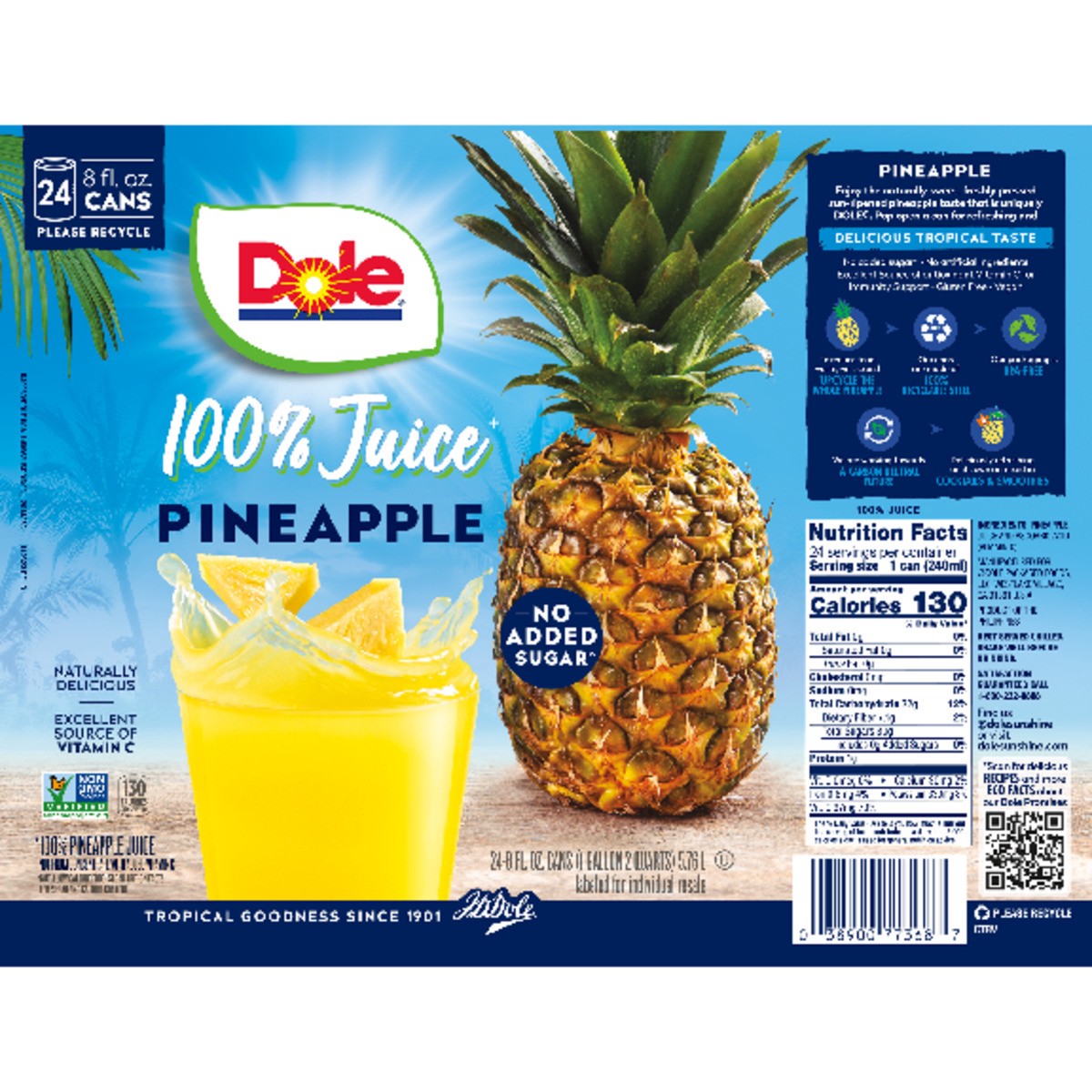 slide 12 of 15, Dole Pineapple Juice 24pack, 192 fl oz