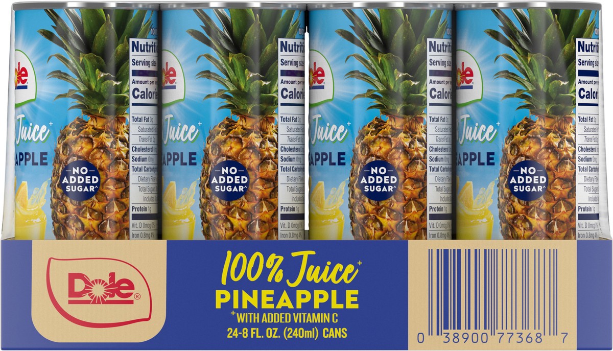 slide 4 of 15, Dole Pineapple Juice 24pack, 192 fl oz