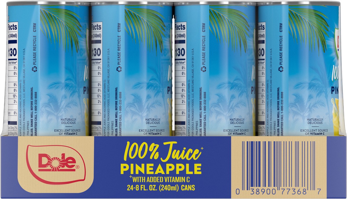 slide 15 of 15, Dole Pineapple Juice 24pack, 192 fl oz