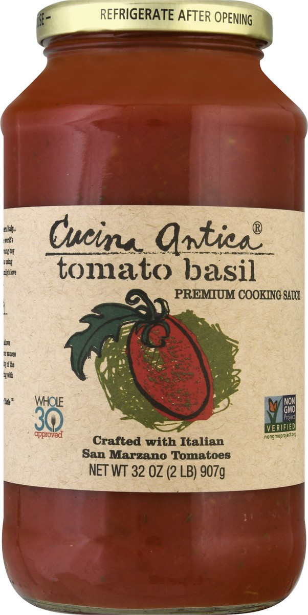 slide 9 of 12, Cucina Antica Premium Tomato Basil Cooking Sauce 32 oz, 32 oz