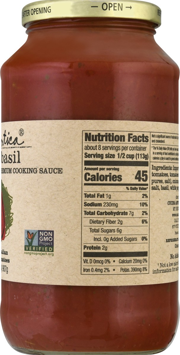 slide 3 of 12, Cucina Antica Premium Tomato Basil Cooking Sauce 32 oz, 32 oz