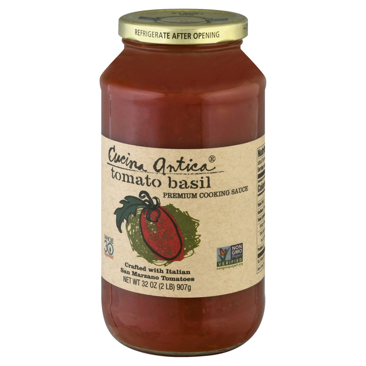 slide 5 of 12, Cucina Antica Premium Tomato Basil Cooking Sauce 32 oz, 32 oz