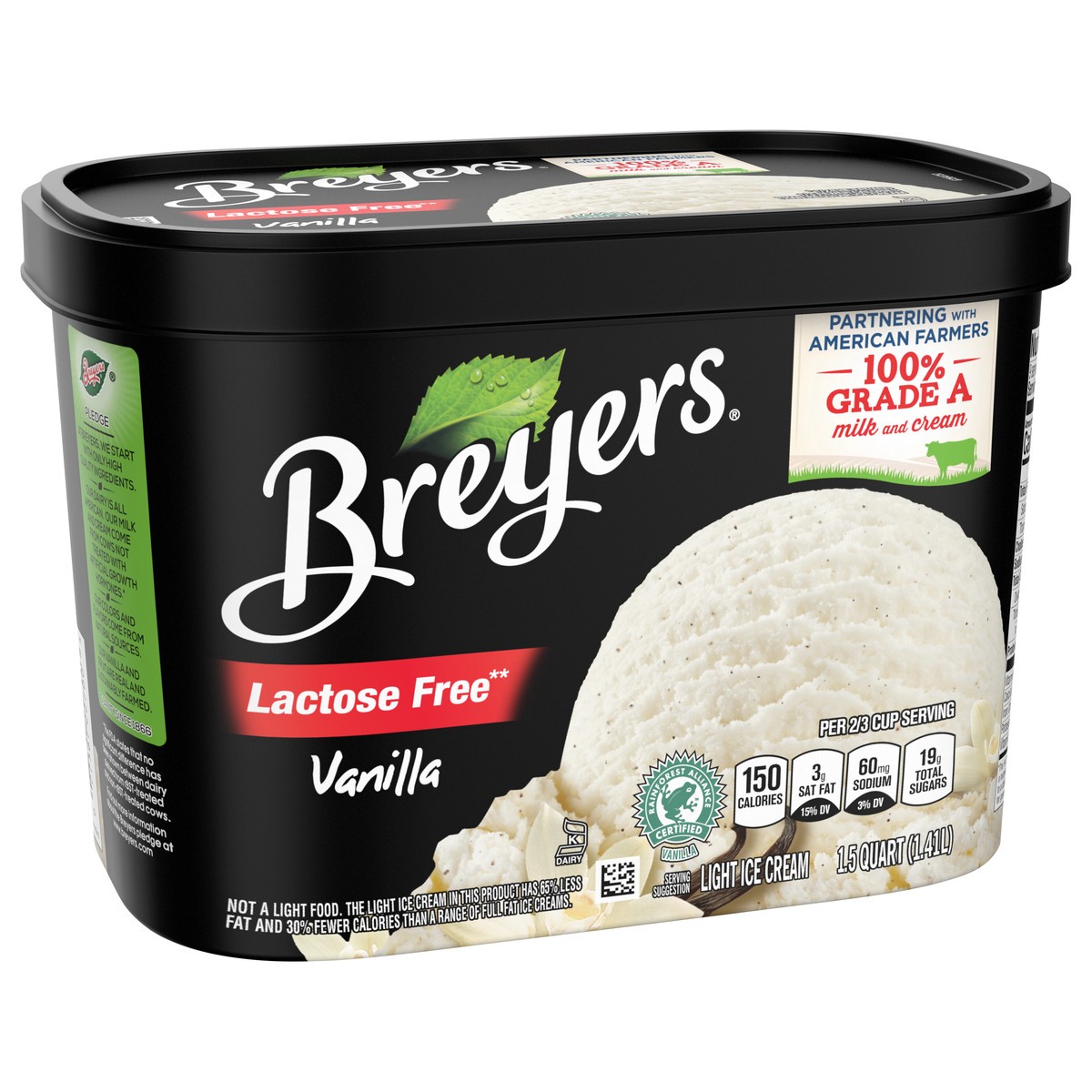slide 2 of 8, Breyers Light Ice Cream Vanilla Ice Cream, 48 oz, 48 oz