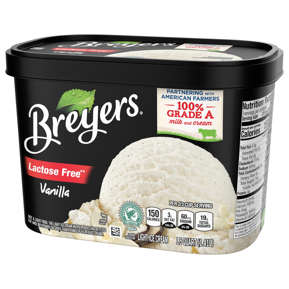 slide 3 of 8, Breyers Light Ice Cream Vanilla Ice Cream, 48 oz, 48 oz