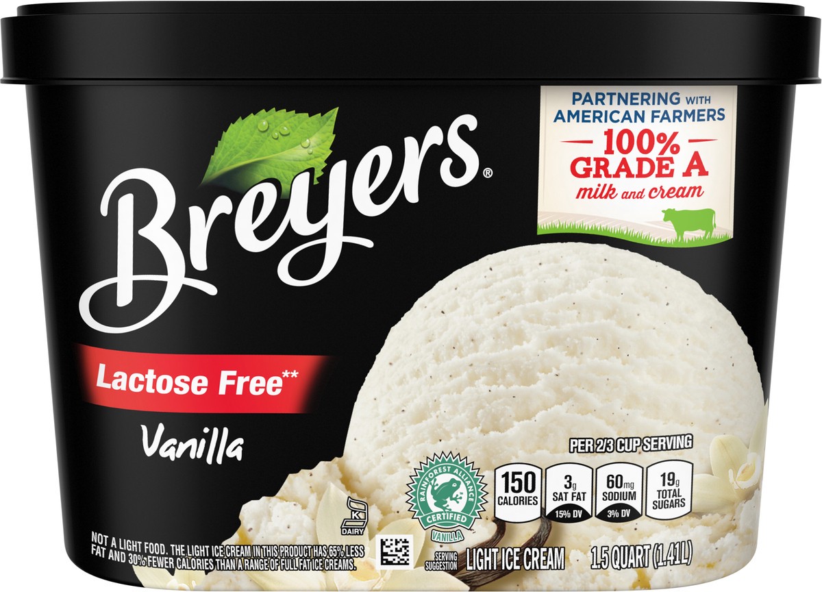 slide 4 of 8, Breyers Light Ice Cream Vanilla Ice Cream, 48 oz, 48 oz