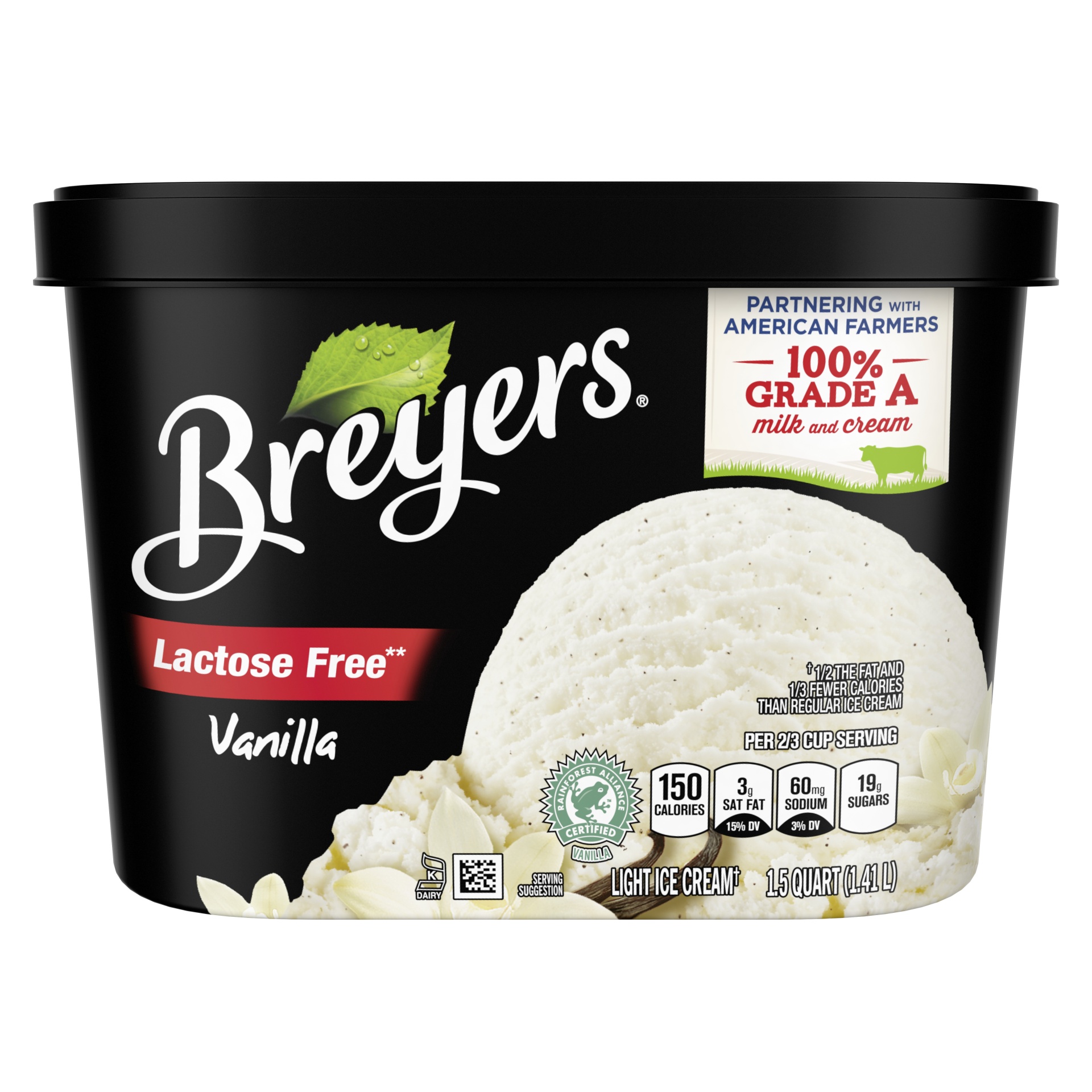 slide 1 of 3, Breyers Lactose Free Vanilla Ice Cream, 48 oz