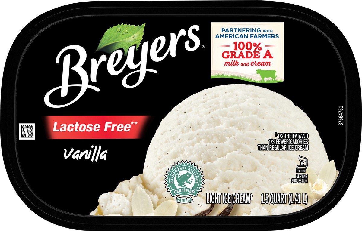 slide 8 of 8, Breyers Light Ice Cream Vanilla Ice Cream, 48 oz, 48 oz