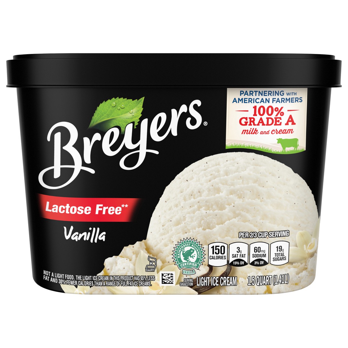 slide 1 of 8, Breyers Light Ice Cream Vanilla Ice Cream, 48 oz, 48 oz