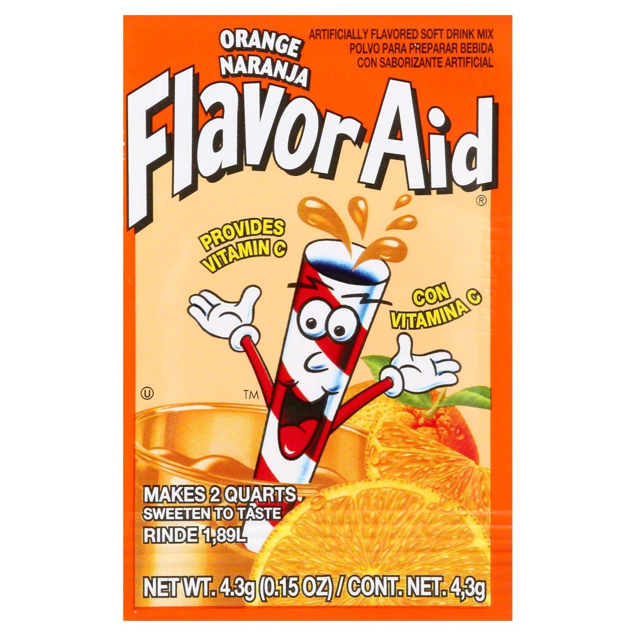 slide 1 of 1, Flavor Aid Soft Drink Mix, Orange, 0.15 oz