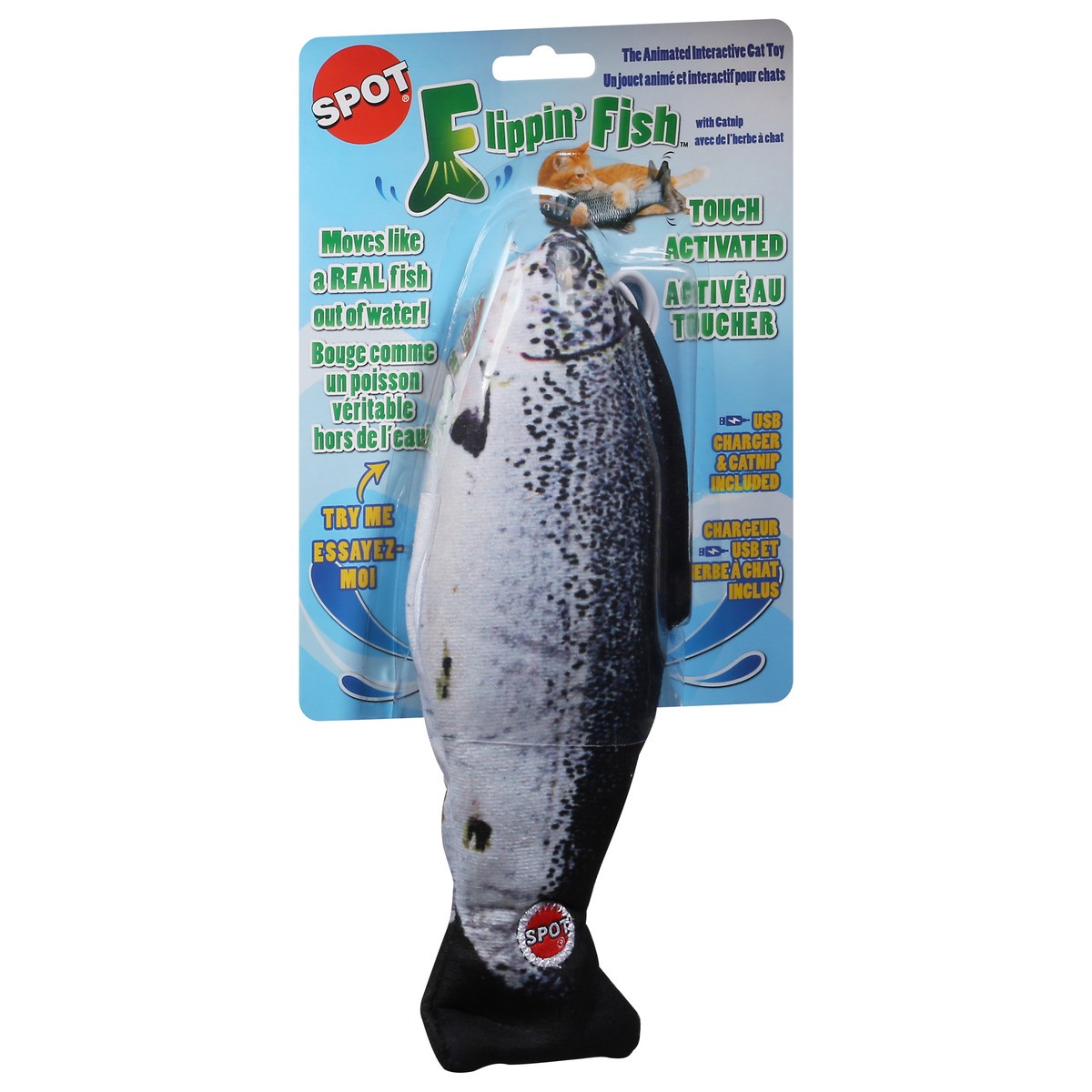 slide 8 of 12, SPOT Flippin' Fish Cat Toy 1 ea, 1 ct