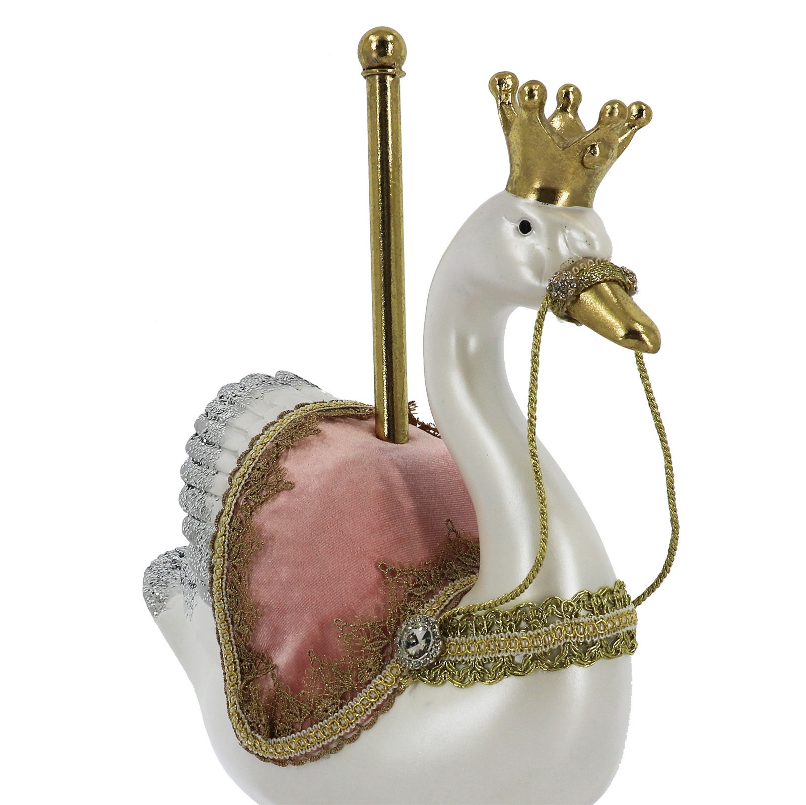 slide 2 of 4, 16.5" Carousel Swan With Crown Tabletop Decor By Ashland, 16.5 in