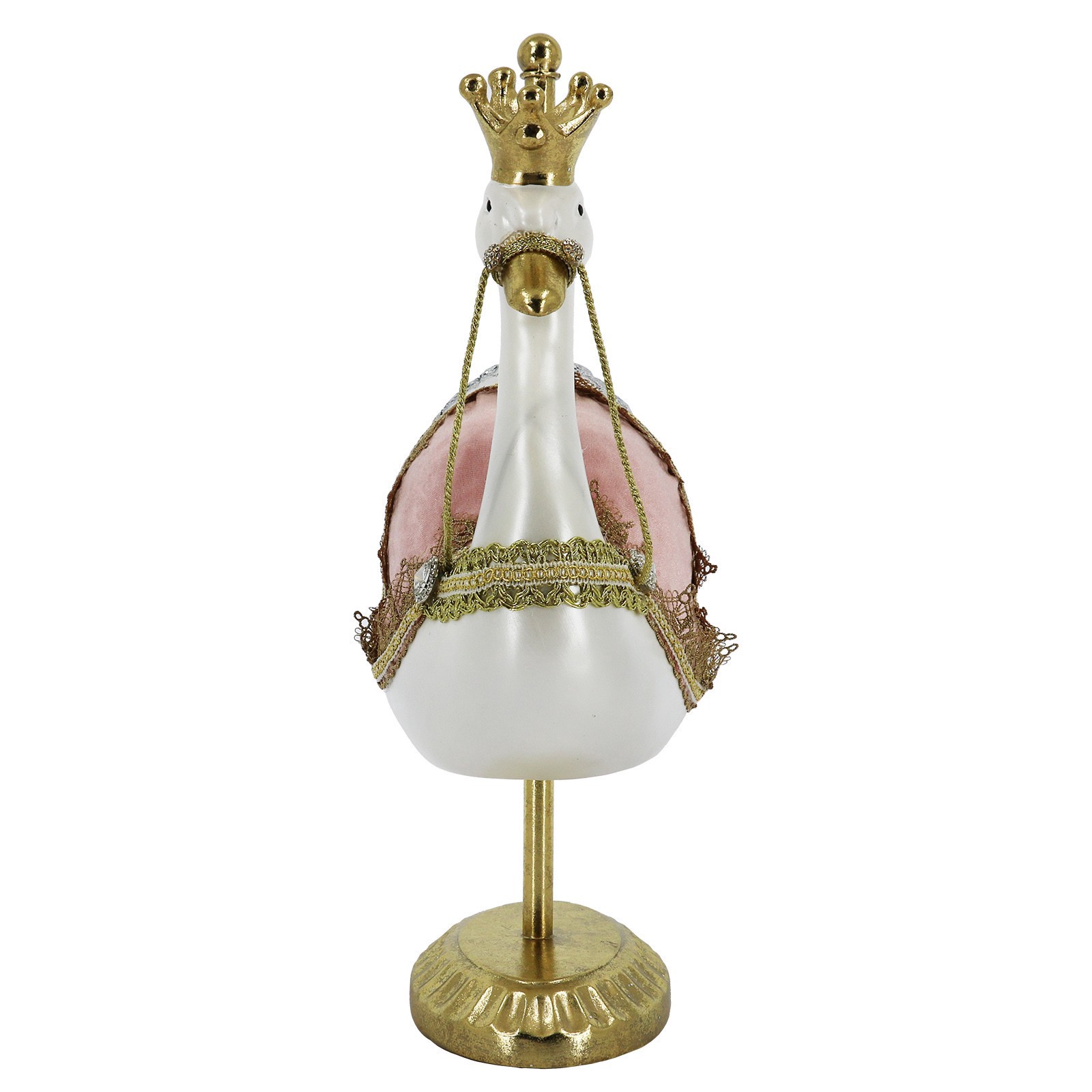 slide 4 of 4, 16.5" Carousel Swan With Crown Tabletop Decor By Ashland, 16.5 in
