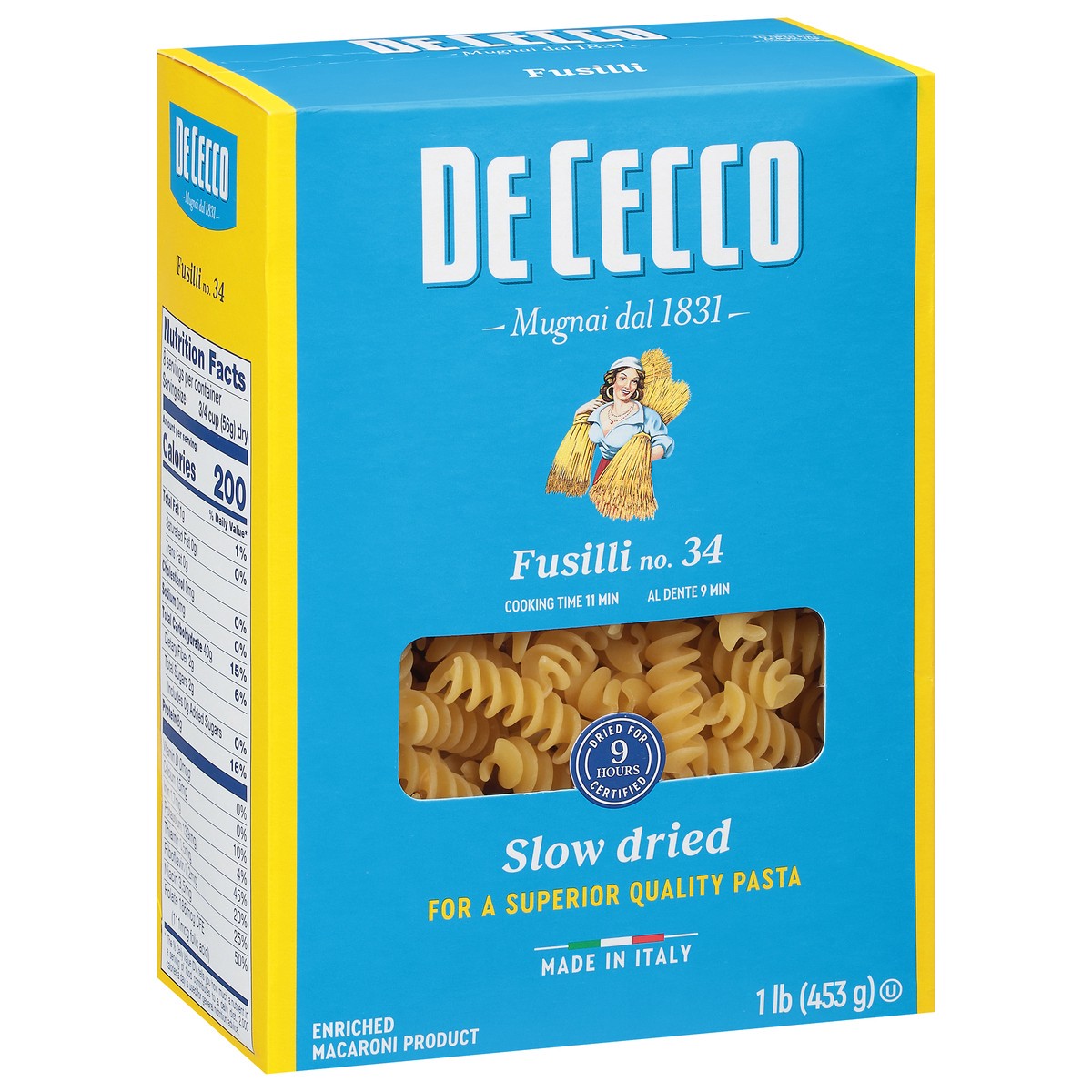 slide 2 of 9, De Cecco Slow Dried No. 34 Fusilli 1 lb, 1 lb