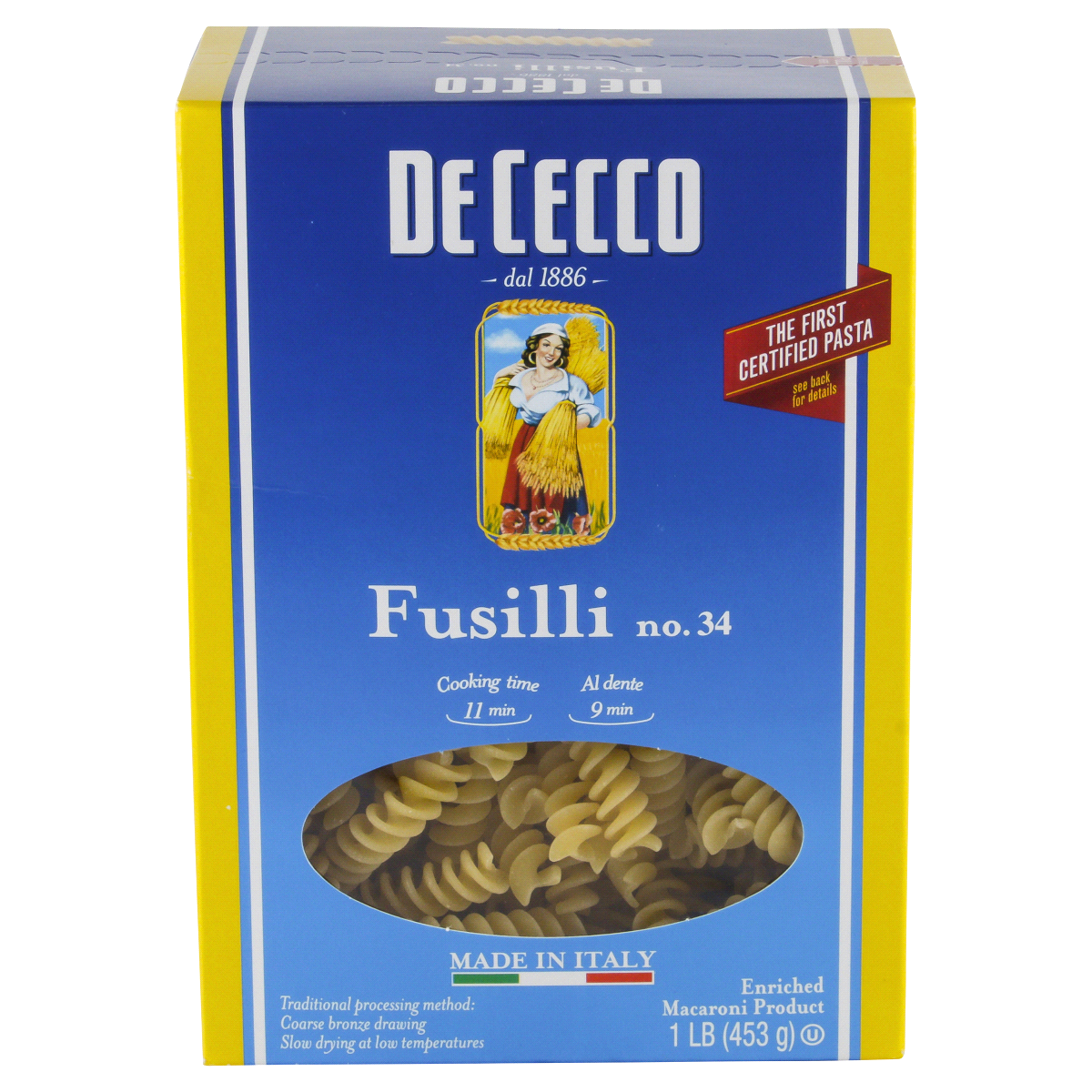 slide 1 of 6, De Cecco Fusilli Pasta, 16 oz