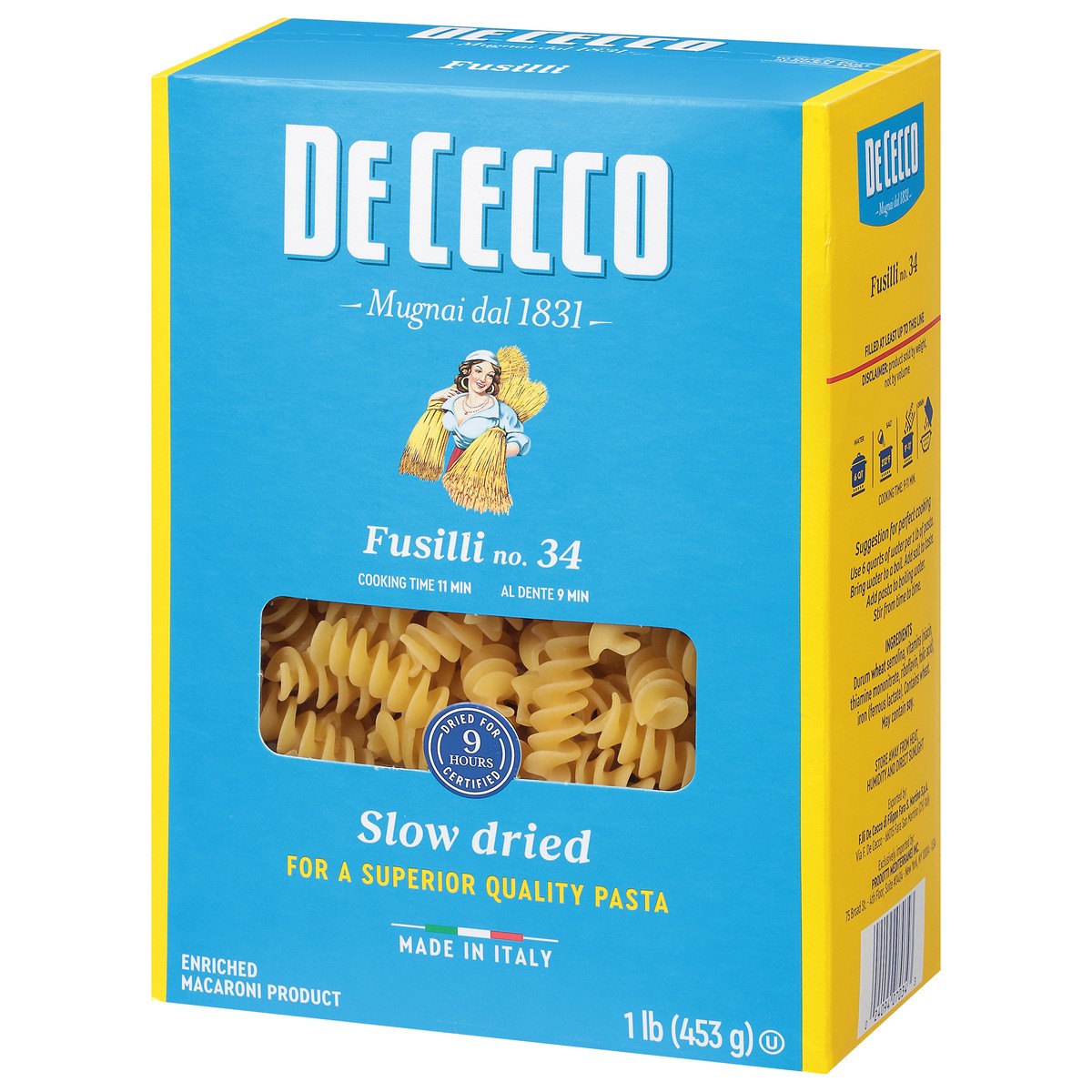 slide 3 of 9, De Cecco Slow Dried No. 34 Fusilli 1 lb, 1 lb