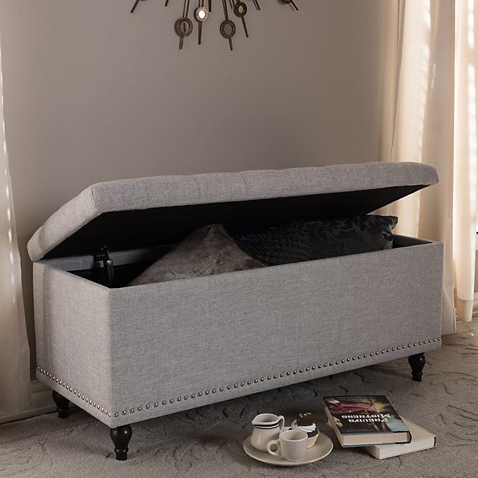 slide 2 of 5, Baxton Studio Kaylee Storage Ottoman Bench - Grey/Beige, 1 ct