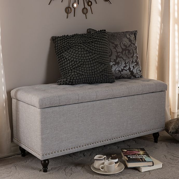 slide 3 of 5, Baxton Studio Kaylee Storage Ottoman Bench - Grey/Beige, 1 ct