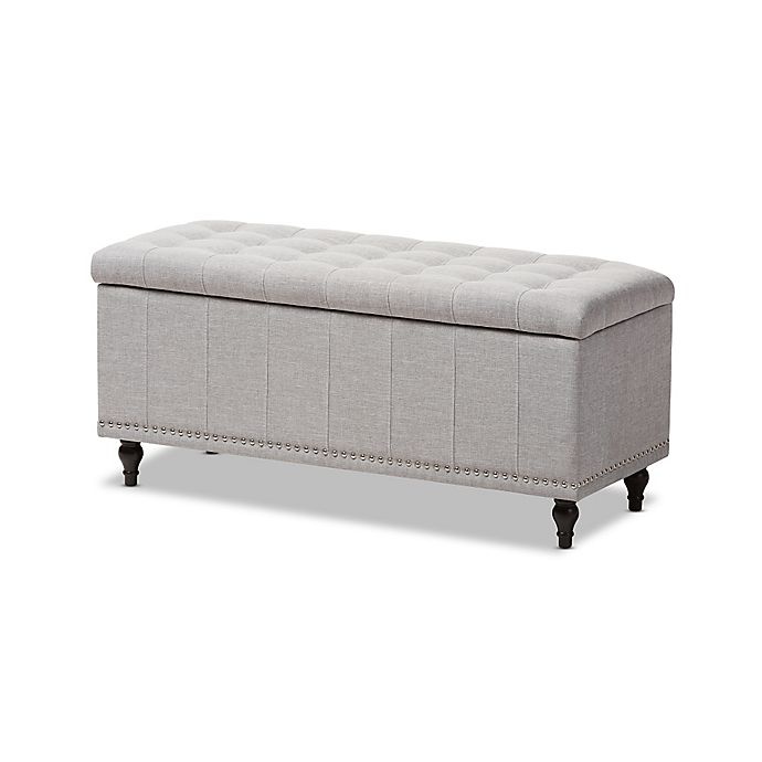 slide 1 of 5, Baxton Studio Kaylee Storage Ottoman Bench - Grey/Beige, 1 ct