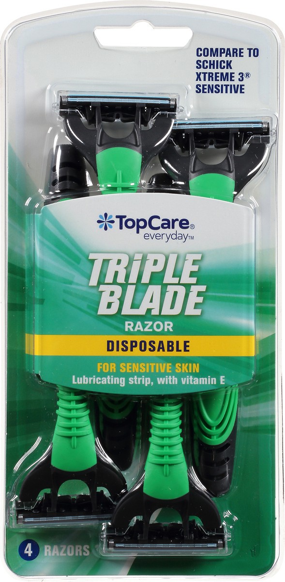 slide 2 of 12, Topcare Everyday Disposable Triple Blade Razor 4 ea Blister Pack, 4 ct