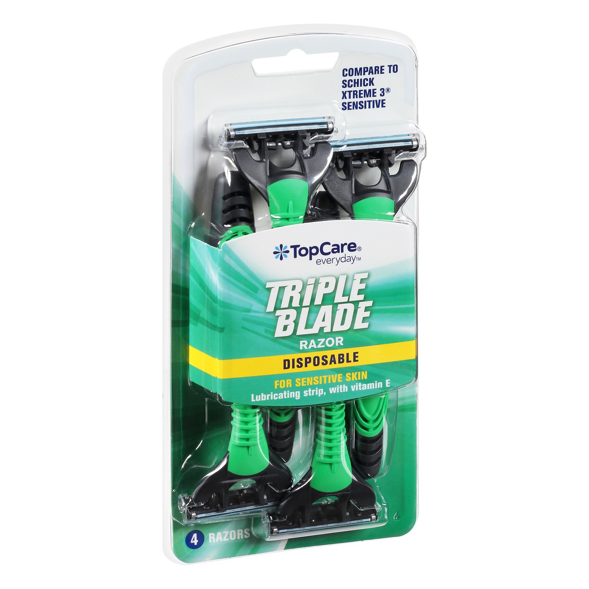 slide 8 of 12, Topcare Everyday Disposable Triple Blade Razor 4 ea Blister Pack, 4 ct