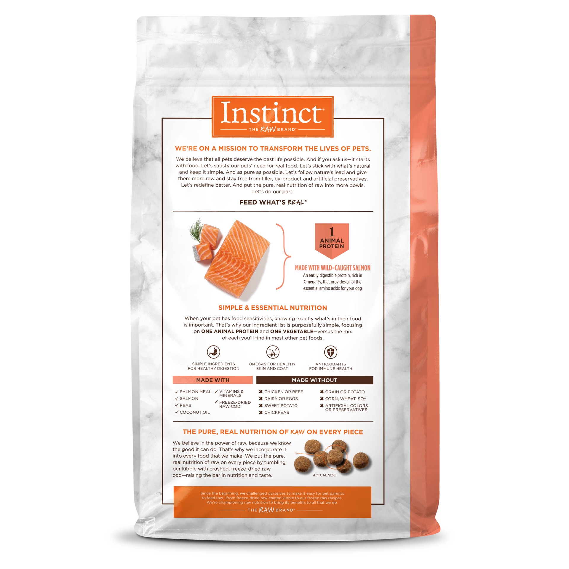 slide 5 of 7, Instinct Limited Ingredient Diet Salmon Dry Dog Food, 20 lb. Bag, 20 lb