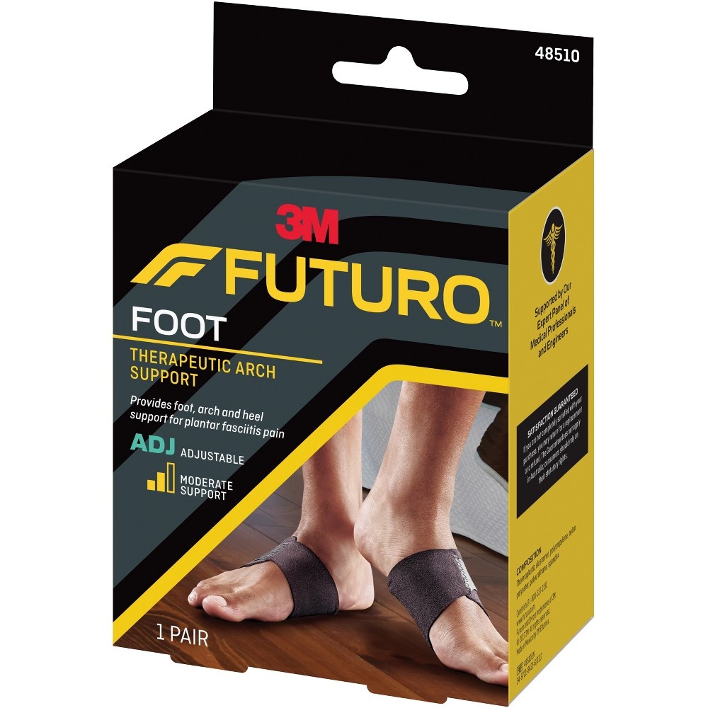 Futuro Therapeutic Arch Support Foot Brace, Black, Adjustable 1 pair ...