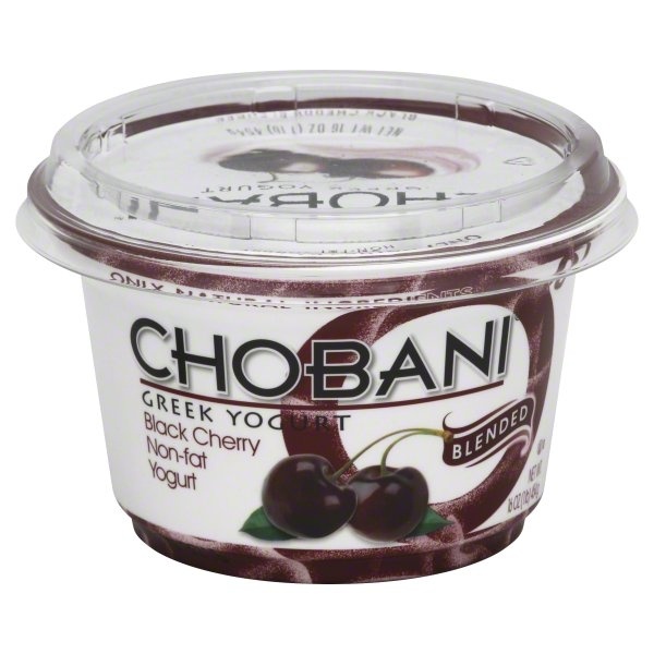 slide 1 of 1, Chobani Yogurt, Greek, Non-Fat, Blended, Black Cherry, 16 oz