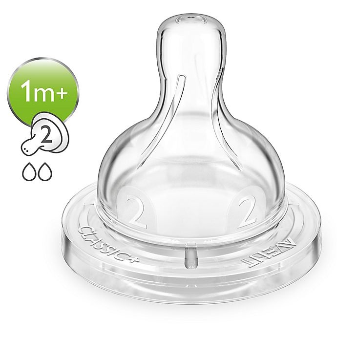 slide 2 of 2, Philips Avent Anti-Colic Baby Bottle Slow Flow Nipples, 2 ct