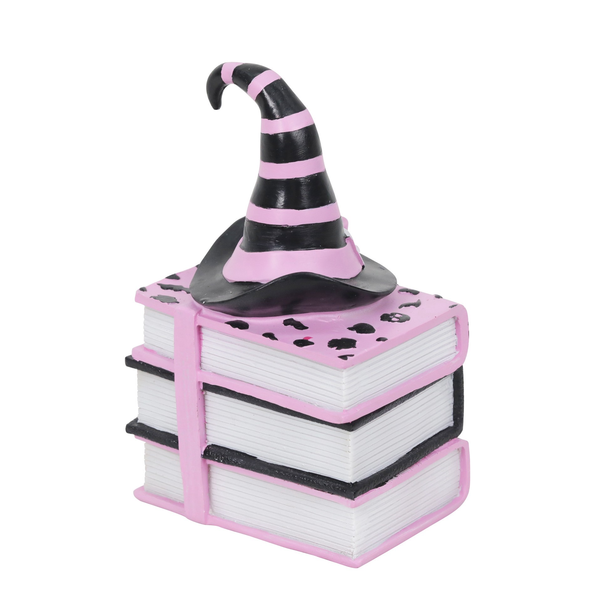 slide 2 of 2, 7.25" Pink & Black Witch Hat Bookstack Tabletop Decor By Ashland, 7.25 in