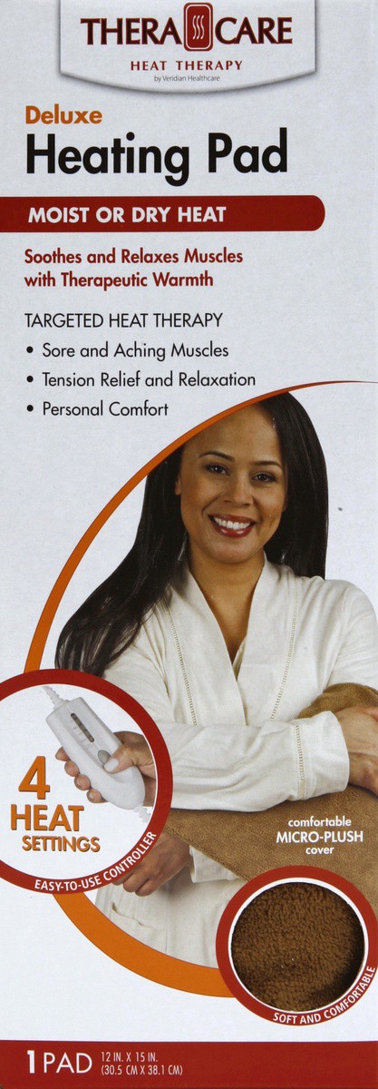 slide 3 of 5, TheraCare Veridian Deluxe Heating Pad, 1 ct