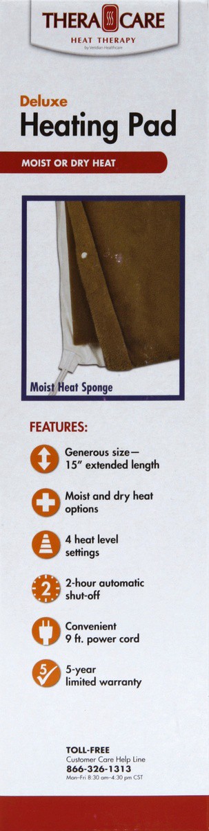 slide 4 of 5, TheraCare Veridian Deluxe Heating Pad, 1 ct